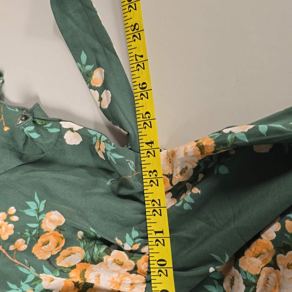 Shein Green Flutter Sleeve V-Neck Midi Dress 3XL - Picture 8 of 9